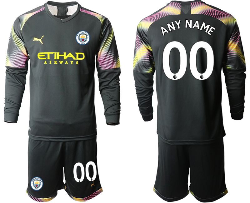 Men 2019-2020 club Manchester City black goalkeeper Long sleeve customized Soccer Jerseys->customized soccer jersey->Custom Jersey